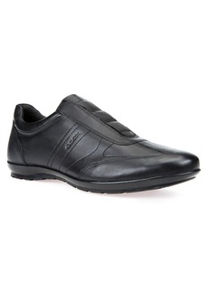 Geox Symbol 21 Slip-On Sneaker in Black Leather at Nordstrom