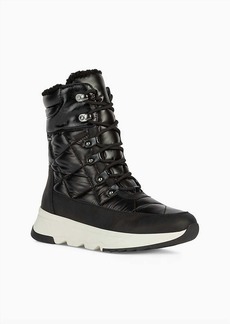 Geox Women's Lena Leather Lace Up Boot In Black