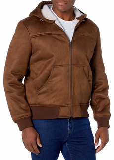 G.H. Bass & Co. Men's Faux Shearling Hooded Bomber Jacket
