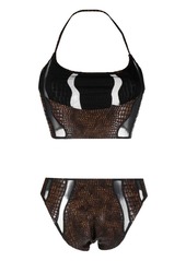 Gianfranco Ferré 2000s crocodile-embossed bikini set