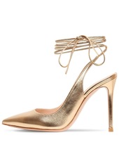 Gianvito Rossi 105mm Metallic Leather Lace-up Pumps