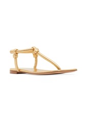 Gianvito Rossi 5mm Metallic Leather Flat Thong Sandals