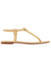 Gianvito Rossi 5mm Metallic Leather Flat Thong Sandals