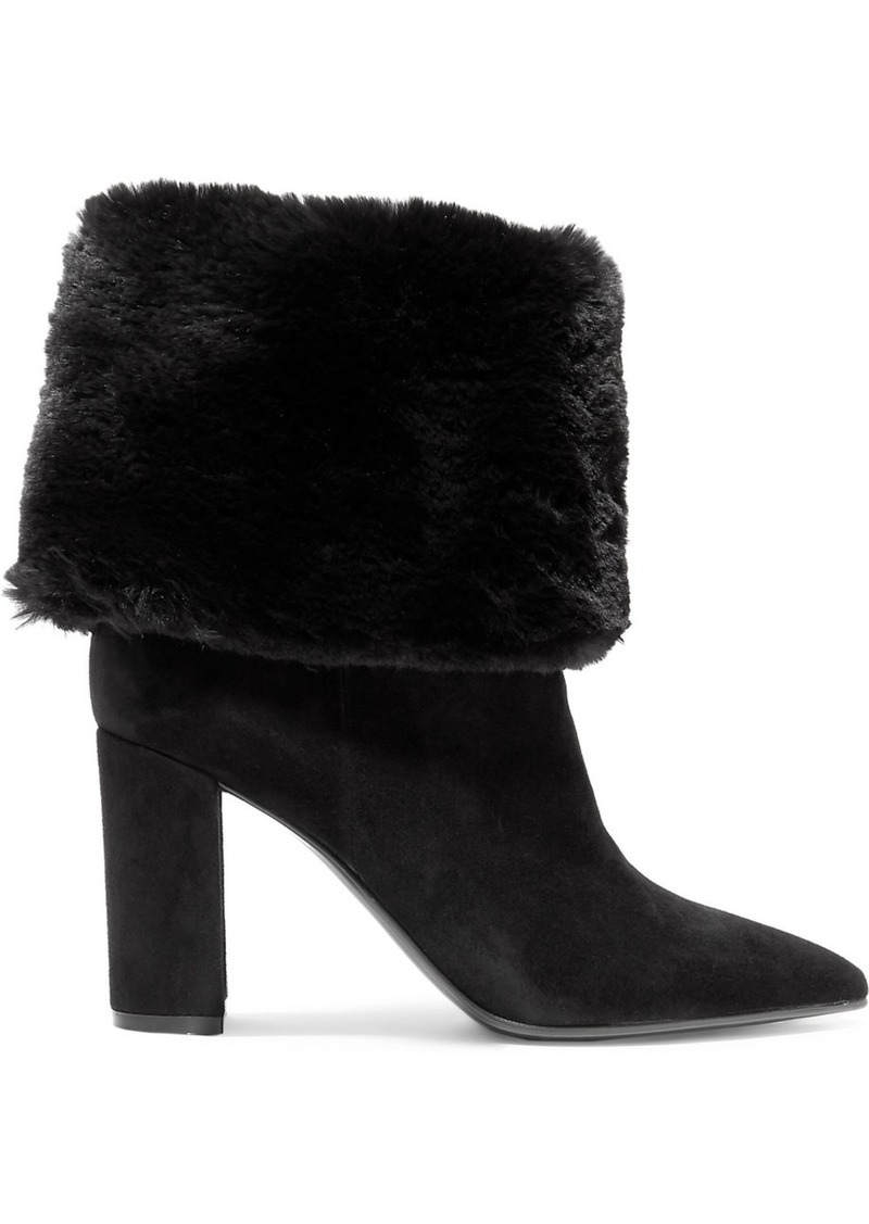 Gianvito Rossi 85 Suede And Faux Fur Ankle Boots