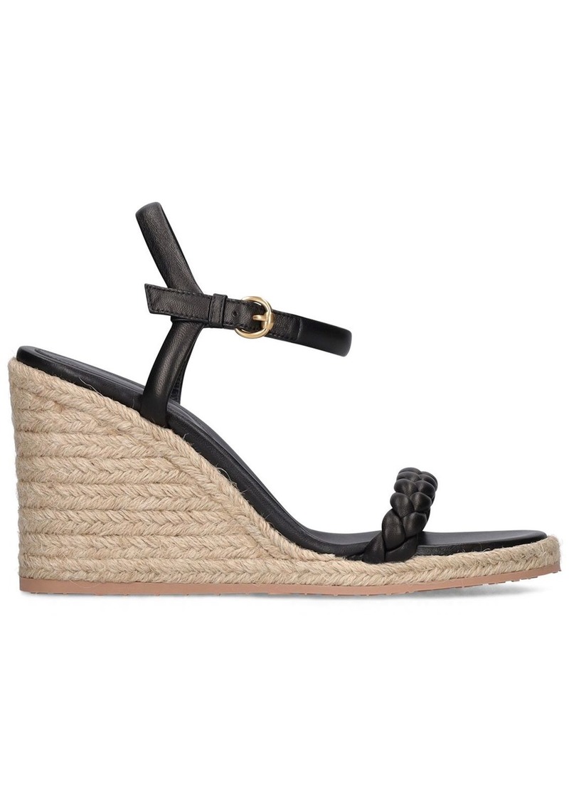 Gianvito Rossi 90mm Cruz Leather Espadrille Wedges