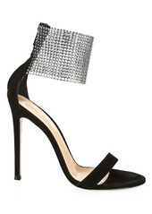 Gianvito Rossi Crystal Beaded Cuff Suede Sandals