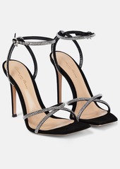 Gianvito Rossi Crystal-embellished suede sandals