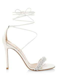 Gianvito Rossi Crystal Leomi Leather Sandals