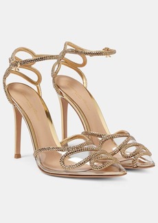 Gianvito Rossi Embellished leather and PVC sandals