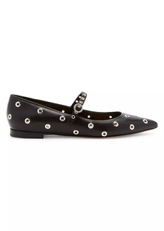 Gianvito Rossi Embellished Leather Ballet Flats