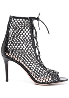 Gianvito Rossi fishnet lace-up sandals