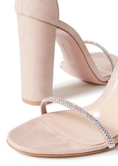 Gianvito Rossi - 105 crystal-embellished suede sandals - Pink - EU 35