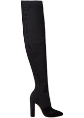 Gianvito Rossi - 105 perforated stretch-knit over-the-knee boots - Black - EU 37.5