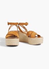 Gianvito Rossi - Leather-trimmed suede espadrille wedge sandals - Brown - EU 39.5