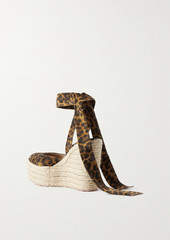 Gianvito Rossi - 70 leopard-print suede wedge espadrilles - Animal print - EU 37