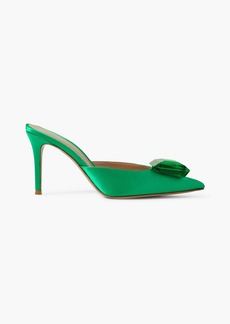 Gianvito Rossi - 85 crystal-embellished satin mules - Green - EU 35