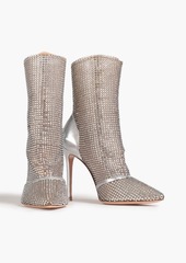 Gianvito Rossi - Adore metallic leather and stretch-mesh ankle boots - Metallic - EU 35