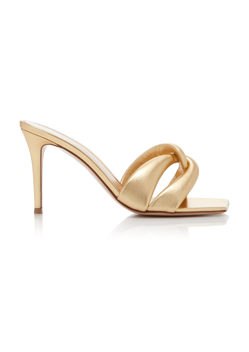 Gianvito Rossi - Amour Padded Metallic-Leather Sandals - Gold - IT 38.5 - Moda Operandi