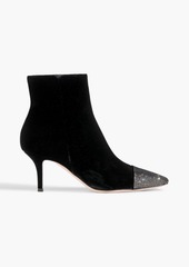 Gianvito Rossi - Arabella crystal-embellished velvet ankle boots - Black - EU 36
