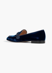 Gianvito Rossi - Belem leather-trimmed velvet loafers - Blue - EU 35.5