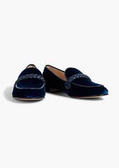 Gianvito Rossi - Belem leather-trimmed velvet loafers - Blue - EU 35.5