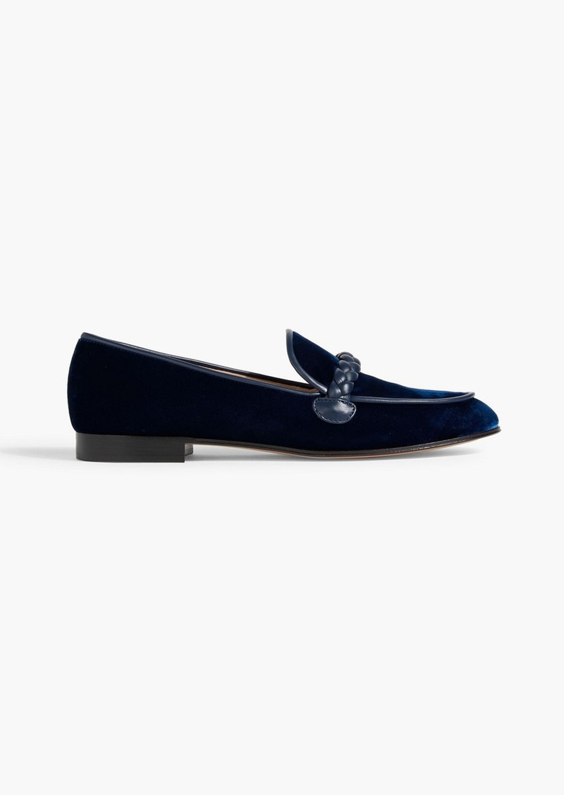 Gianvito Rossi - Belem leather-trimmed velvet loafers - Blue - EU 35.5