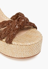 Gianvito Rossi - Braided leather espadrille wedge sandals - Brown - EU 35