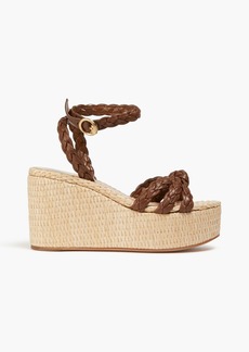 Gianvito Rossi - Braided leather espadrille wedge sandals - Brown - EU 35
