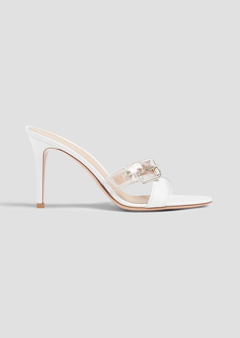 Gianvito Rossi - Buckled leather and PVC mules - White - EU 40