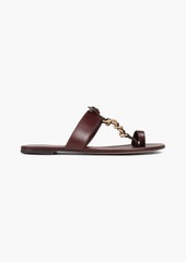 Gianvito Rossi - Chain-embellished leather sandals - Brown - EU 37