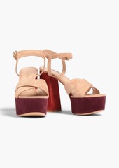 Gianvito Rossi - Color-block suede platform sandals - Pink - EU 38.5