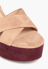 Gianvito Rossi - Color-block suede platform sandals - Pink - EU 36.5