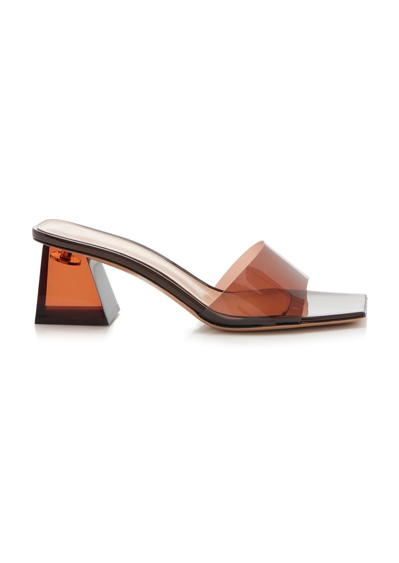 Gianvito Rossi - Cosmic PVC; Lucite Sandals - Brown - IT 37 - Moda Operandi