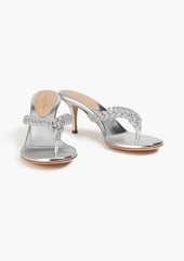 Gianvito Rossi - Tropea braided metallic suede sandals - Metallic - EU 36