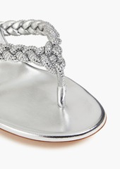 Gianvito Rossi - Tropea braided metallic suede sandals - Metallic - EU 36