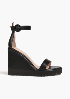 Gianvito Rossi - Eleanor leather wedge sandals - Black - EU 38