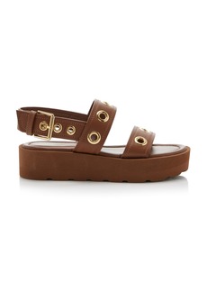 Gianvito Rossi - Embellished Leather Platform Sandals - Tan - IT 36 - Moda Operandi