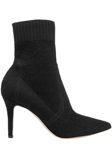 Gianvito Rossi - Fiona bouclé-knit sock boots - Black - EU 40
