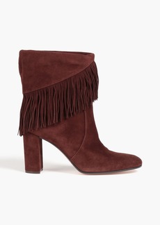 Gianvito Rossi - Fringed suede ankle boots - Brown - EU 36.5
