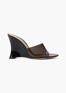 Gianvito Rossi - Futura 95 patent-leather and PVC wedge sandals - Black - EU 36