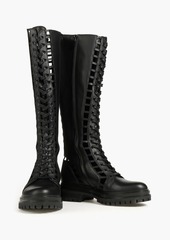 Gianvito Rossi - Halsey cutout leather combat boots - Black - EU 36