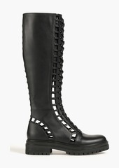 Gianvito Rossi - Halsey cutout leather combat boots - Black - EU 36