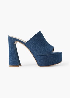 Gianvito Rossi - Holly 70 denim platform mules - Blue - EU 42