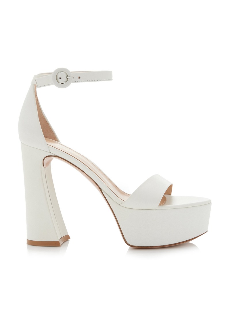 Gianvito Rossi - Holly Leather Platform Sandals - White - IT 41 - Moda Operandi