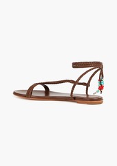 Gianvito Rossi - Kingston beaded braided leather sandals - Brown - EU 35