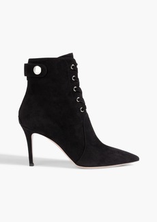 Gianvito Rossi - Lace-up suede ankle boots - Black - EU 37.5