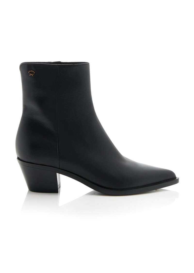 Gianvito Rossi - Leather Ankle Boots - Black - IT 37 - Moda Operandi