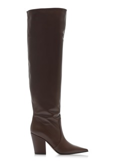 Gianvito Rossi - Leather Over-The-Knee Boots - Brown - IT 38 - Moda Operandi