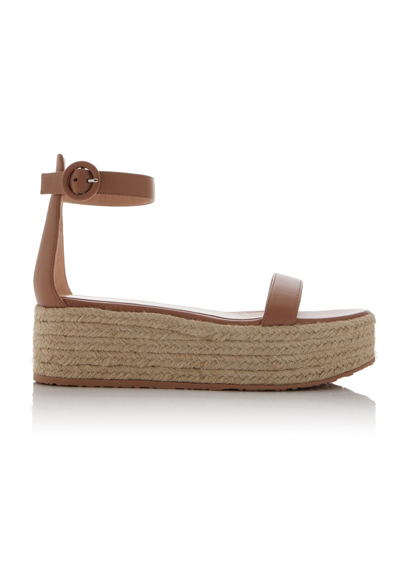 Gianvito Rossi - Leather Platform Sandals - Neutral - IT 37 - Moda Operandi