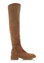 Gianvito Rossi - Lexington Suede Over-The-Knee Boots - Brown - IT 37.5 - Moda Operandi